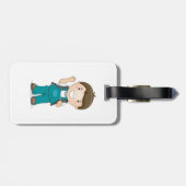 バックパックで微笑む少年 ラゲッジタグ (裏面横)