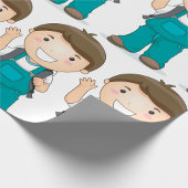 バックパックで微笑む少年 ラッピングペーパー