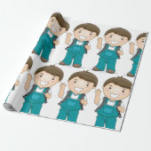 バックパックで微笑む少年 ラッピングペーパー (アンロールド)