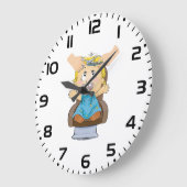 バックパックで微笑む少年 ラージ壁時計 (傾斜)