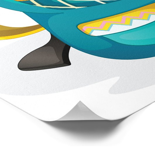 バックパックで男の子なびくおもしろいスクールキッド ポスター (角)