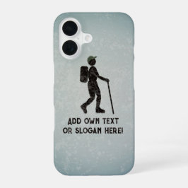 バックパックとスティックでハイキング – あなたのスローガン iPhone 16ケース