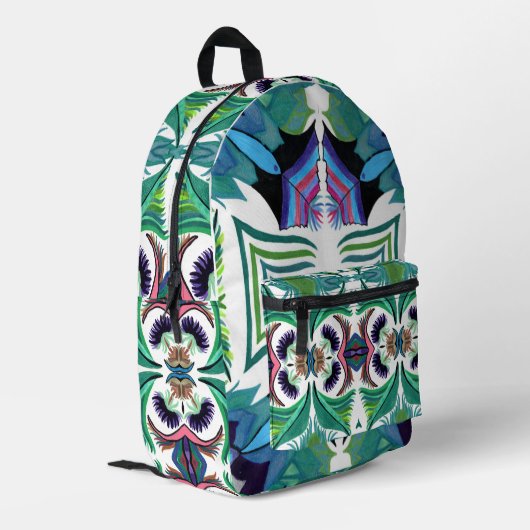 バックパックのシダ島C/M プリントバックパック (裏面左端)