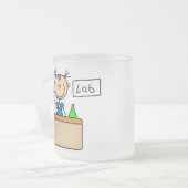 バックパックのマグを持つ女の子 フロストグラスマグカップ (正面左)