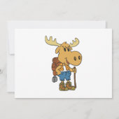 バックパックを背負ったムース旅行者 | 背景色を選択 招待状 (裏面)