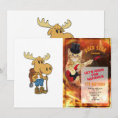 バックパックを背負ったムース旅行者 | 背景色を選択 招待状 (正面/裏面)