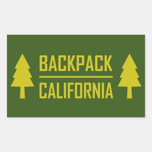 バックパックカリフォルニア 長方形シール (正面)