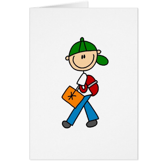 バックパックカードを持つ男の子 (正面)
