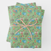 バックパックテントブッシュクラフトキャンピングパターン3 ラッピングペーパーシート (インサイチュ)