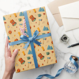 バックパックテントブッシュクラフトキャンピングパターン4 ラッピングペーパー