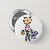 バックパックボタン付き女の子 缶バッジ (正面&裏面)