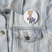 バックパックボタン付き女の子 缶バッジ (インサイチュ)