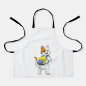 バックパック付きハイカーとしての猫 エプロン (正面)