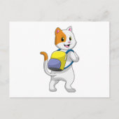 バックパック付きハイカーとしての猫 ポストカード (正面)