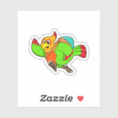 バックパック付きハイカーとしてオウム シール (シート)