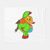 バックパック付きハイカーとしてオウム フリースブランケット (正面(横))