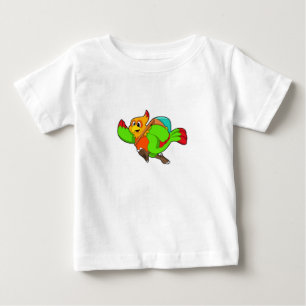 バックパック付きハイカーとしてオウム ベビーTシャツ
