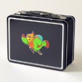 バックパック付きハイカーとしてオウム メタルランチボックス (裏面)