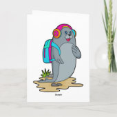 バックパック付きハイカーとしてシール カード (裏面)