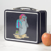 バックパック付きハイカーとしてシール メタルランチボックス (インサイチュ)