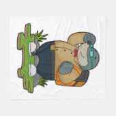 バックパック付きホクロ フリースブランケット (正面(横))