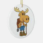バックパック付きムース旅行者 |背景色 セラミックオーナメント (右)
