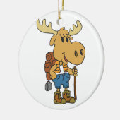 バックパック付きムース旅行者 |背景色 セラミックオーナメント (左)