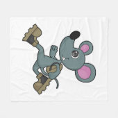 バックパック付きランナーとしてマウス フリースブランケット (正面(横))