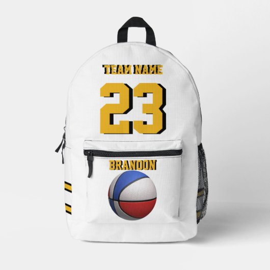 バックパック子供たちバスケットボールスポーツシニアナイト プリントバックパック (正面)
