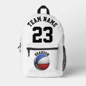 バックパック子供たちバスケットボールスポーツスクールB&W プリントバックパック (正面)