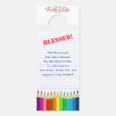 バックパック賛美の色鉛筆チャーチラベル ドアノブサイン (正面)