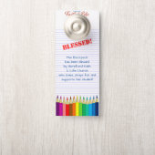 バックパック賛美の色鉛筆チャーチラベル ドアノブサイン (ノブ)