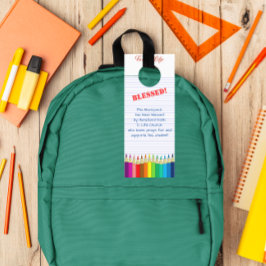 バックパック賛美の色鉛筆チャーチラベル ドアノブサイン