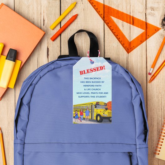 バックパック賛美スクールバス教会の ギフトタグ