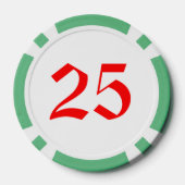 バックパック雪だるまグリーン25ストライプのトランプのポーカーチップ ポーカーチップ (裏面)