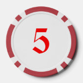 バックパック雪だるまレッド5ストライプのトランプのポーカーチップ ポーカーチップ (裏面)