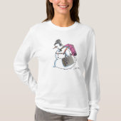 バックパック雪だるま長袖シャツ Tシャツ (正面)