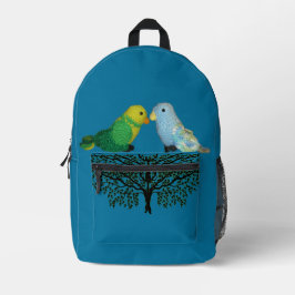 バックパック – おもちゃ鳥がブッシュに座る