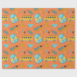 バックパック、スクールバスとシームレスなラッピング紙 ラッピングペーパー