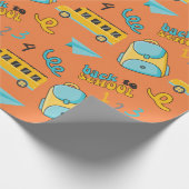 バックパック、スクールバスとシームレスなラッピング紙 ラッピングペーパー (角)