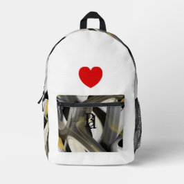 バックパック トレンド アブストラクト アート ブラック ホワイト ゴールド