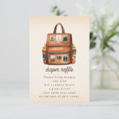 バックパック+ボトルベビーシャワーおむつラッフル エンクロージャーカード (スタンド正面)