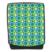 バックパック – 青と緑のキルトパターン (正面)