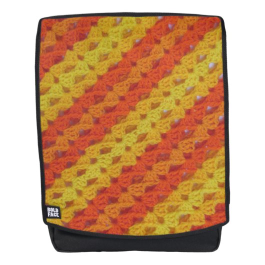 バックパック – Crochet Pattern – オレンジシェル (正面)