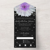 バックパープルガーベラ星文字列ライトの写真 オールインワン招待状 (内側)