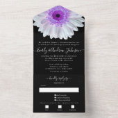 バックパープルピンクガーベラシンプルモダン オールインワン招待状 (内側)