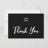 バックビジネ空白のスのロゴブラックに感謝 サンキューカード (正面)