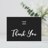 バックビジネ空白のスのロゴブラックに感謝 サンキューカード (スタンド正面)