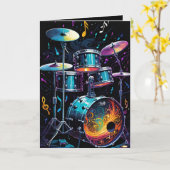 バックビートドラムセット（空白） カード (黄色い花)