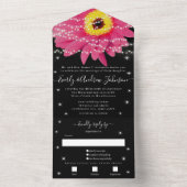 バックピンクブラックガーベラスターストリングライト オールインワン招待状 (内側)